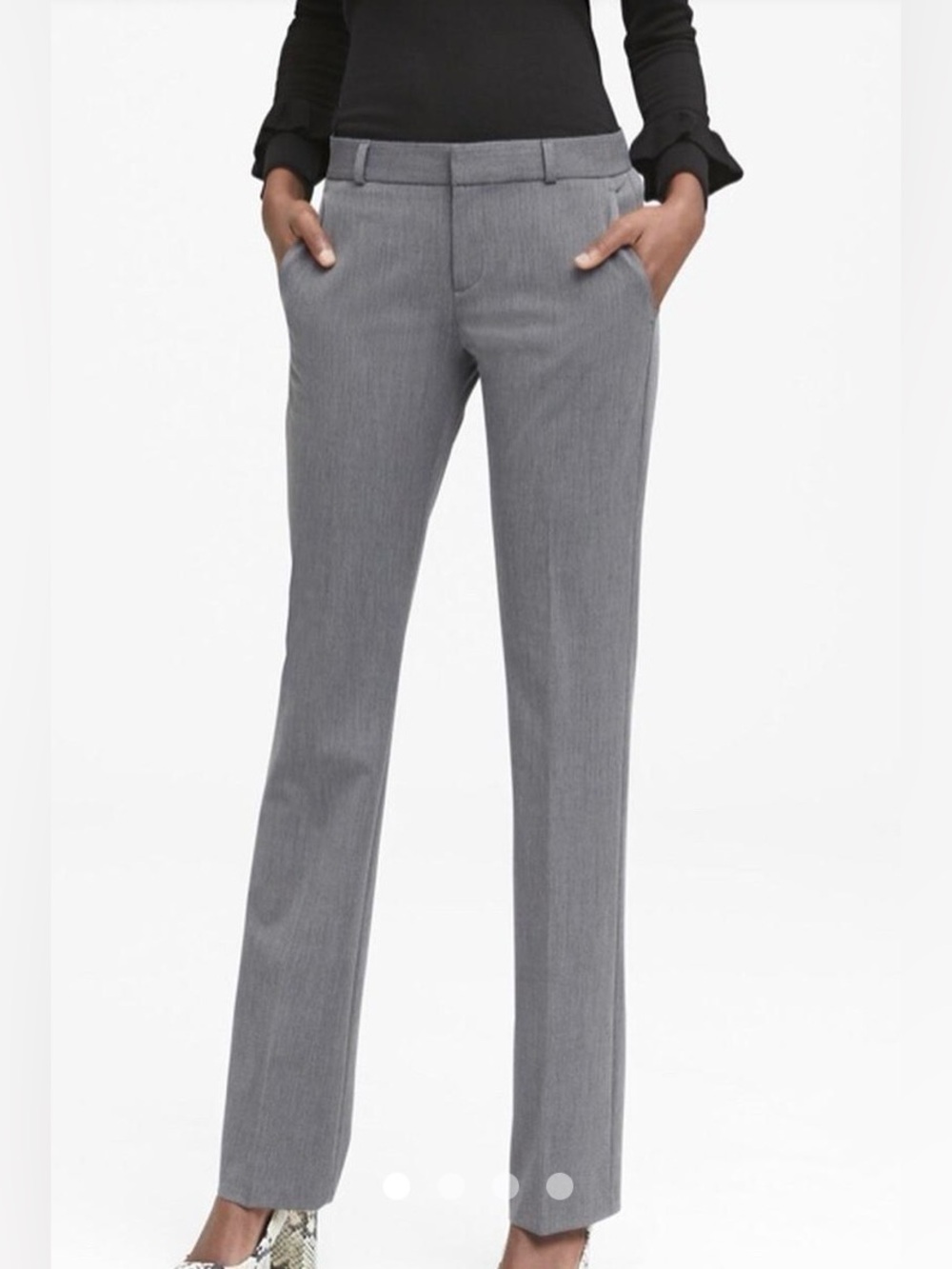 Banana Republic Logan gray lightweight wool straight cut pant -4P